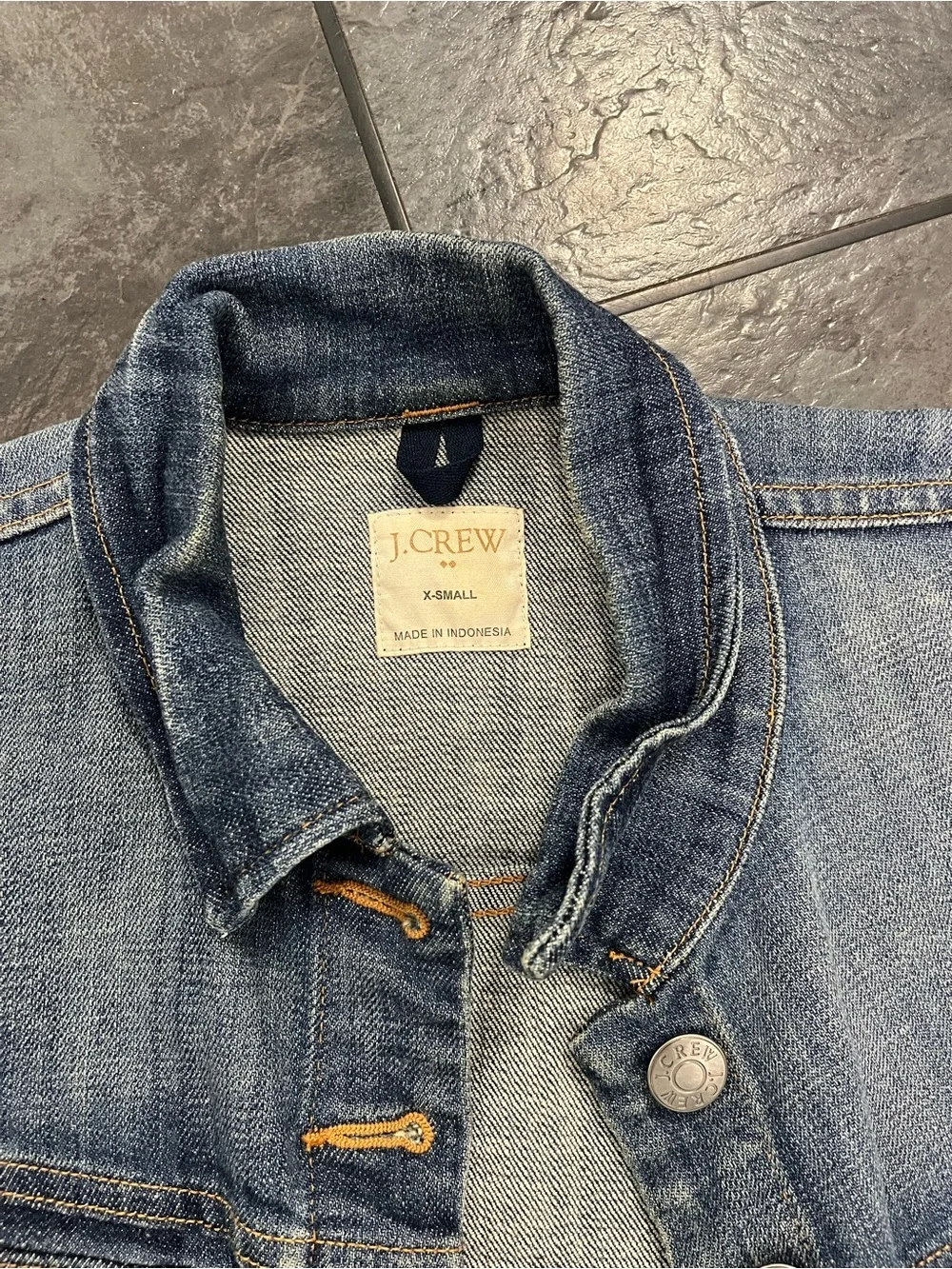 J. Crew Distressed Blue Denim Shirt Jacket